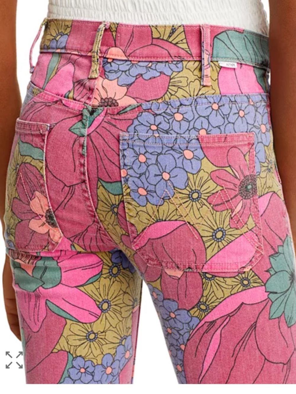 NEW MOTHER The Patch Pocket Insider High Rise Jeans Psychic Floral size 29 - Picture 3 of 8